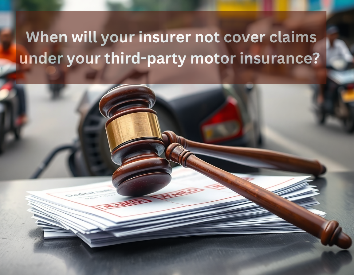 When will your insurer not cover claims under your third-party motor insurance?